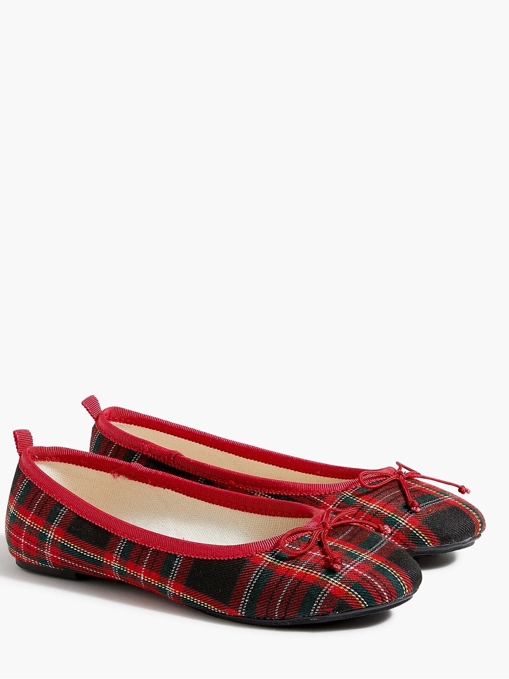 Crewcuts Girls Tartan Ballet Flats Sz 2 Holiday Fall Winter Christmas Soft Comfy